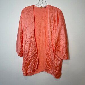 Victoria's Secret Womens Vintage Silk Kimono Robe Peach One Size Lightweight